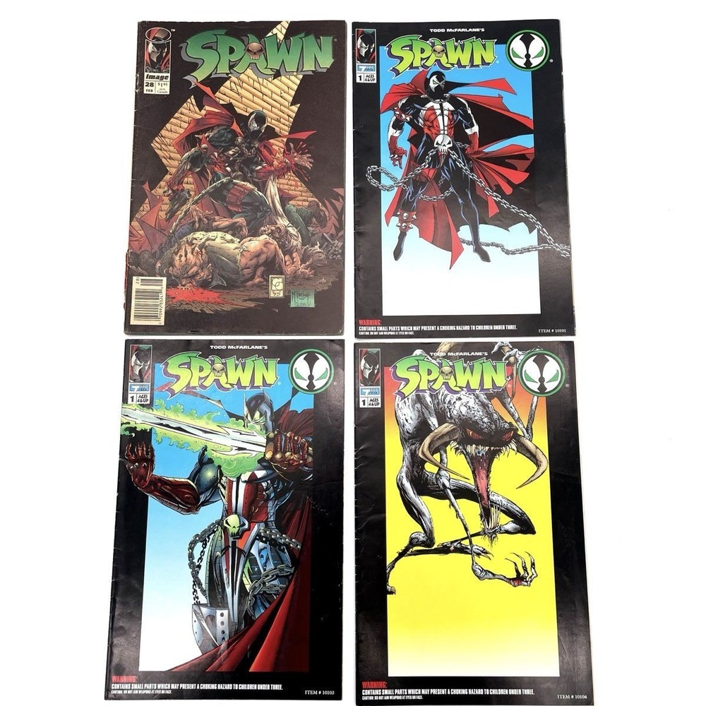 Spawn Comic Book Lot #28 + 3 Todd Toys Mini Comics 1994 Vintage McFarlane Image